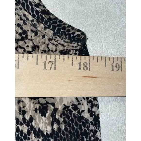 Banana Republic Size 6 Sleeveless Snakeskin Reptile Print Dress Pockets Safari - Picture 5 of 10